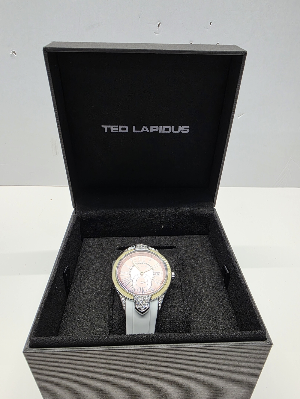 Ted Lapidus Ladies Watch in White with Pink Dial